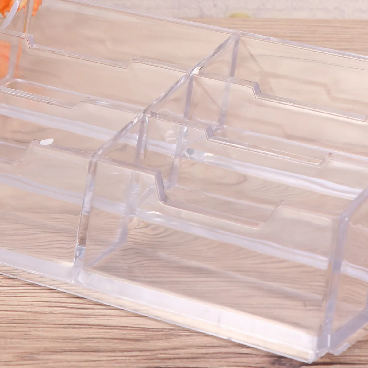 6-Slot Stylish Acrylic Business Holder Cards Organizer Table Storage Box Office Supplies Name Holder Stationery for Teacher