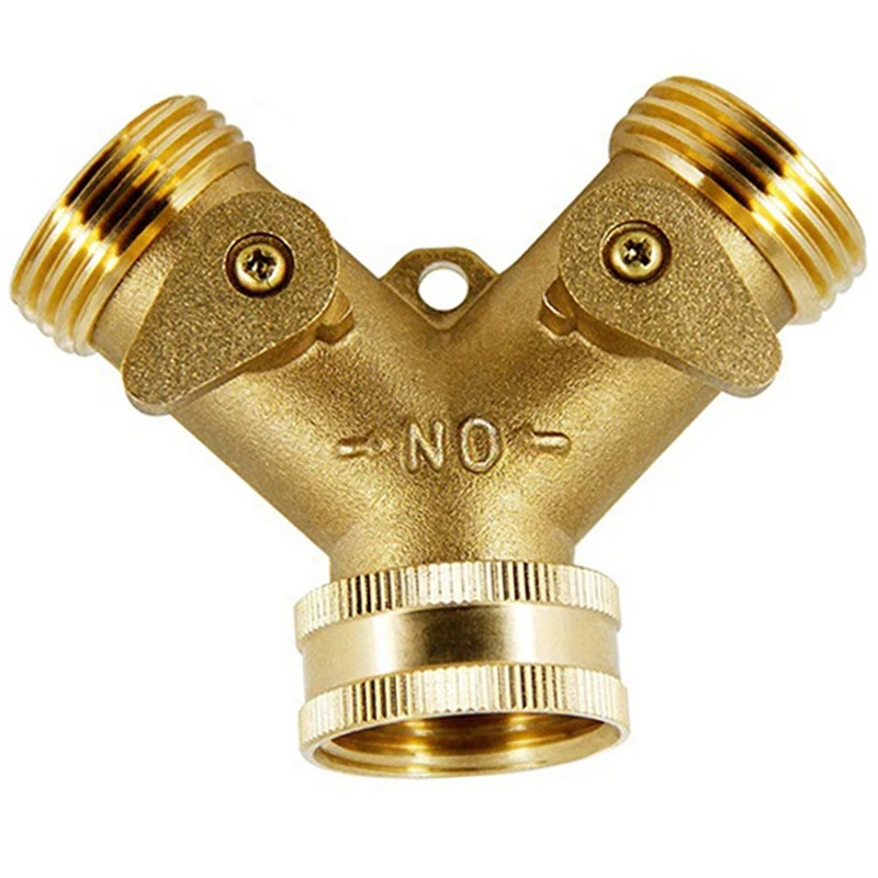 4 Pcs 3 Way Connector Heavy Duty Brass Garden Faucet Splitter For Outdoor Faucet Hose Y Splitter