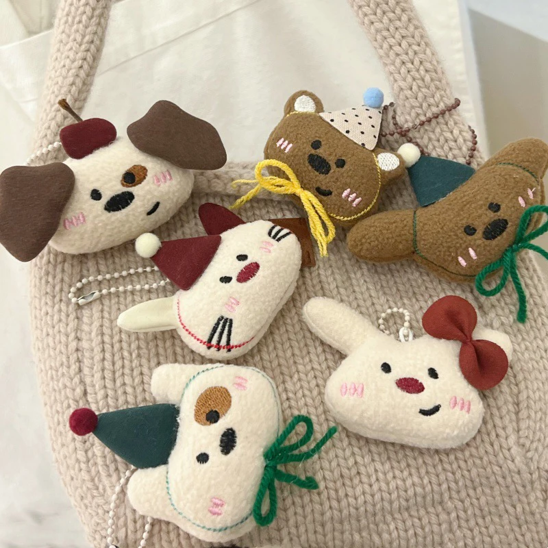 Lovely Cartoon Plush Bear Pendant Cute Soft Stuffed Doll Keyring Bag Pendant Backpack Decoration For Best Friend Gifts