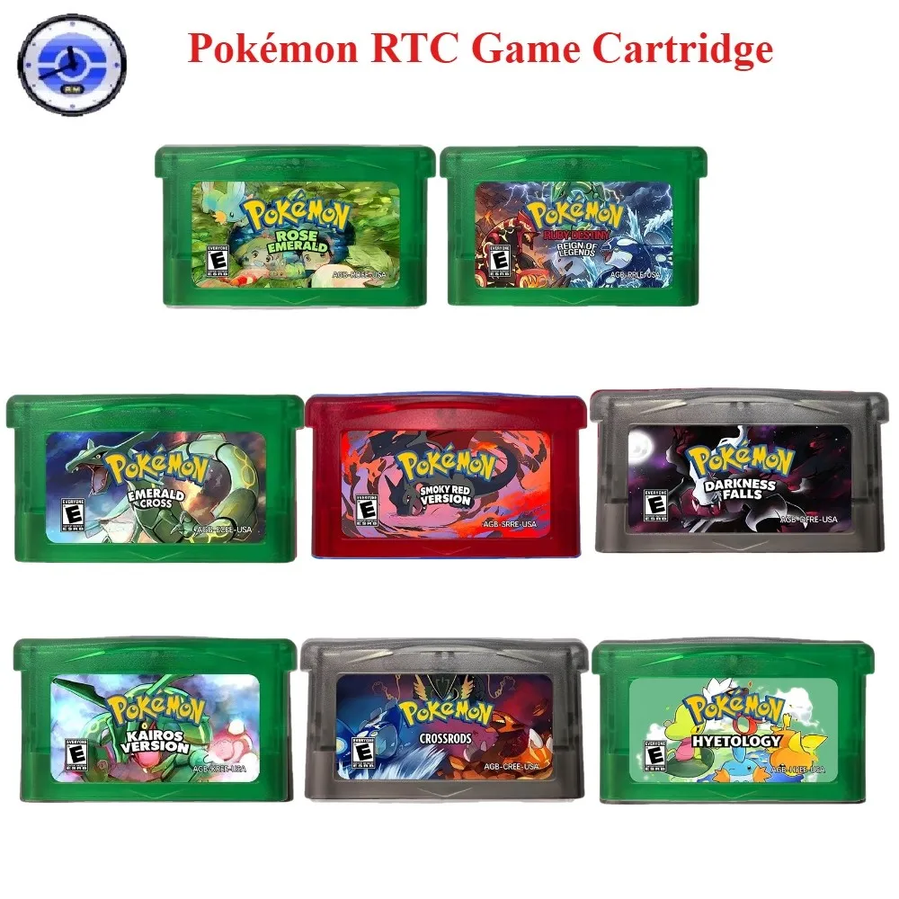 GBA English RTC Game Cartridge , Pokemon Kairos，The Last Renoval Red Ultimate， Revelation，Emerald Cross，GBA ROM Modified Version