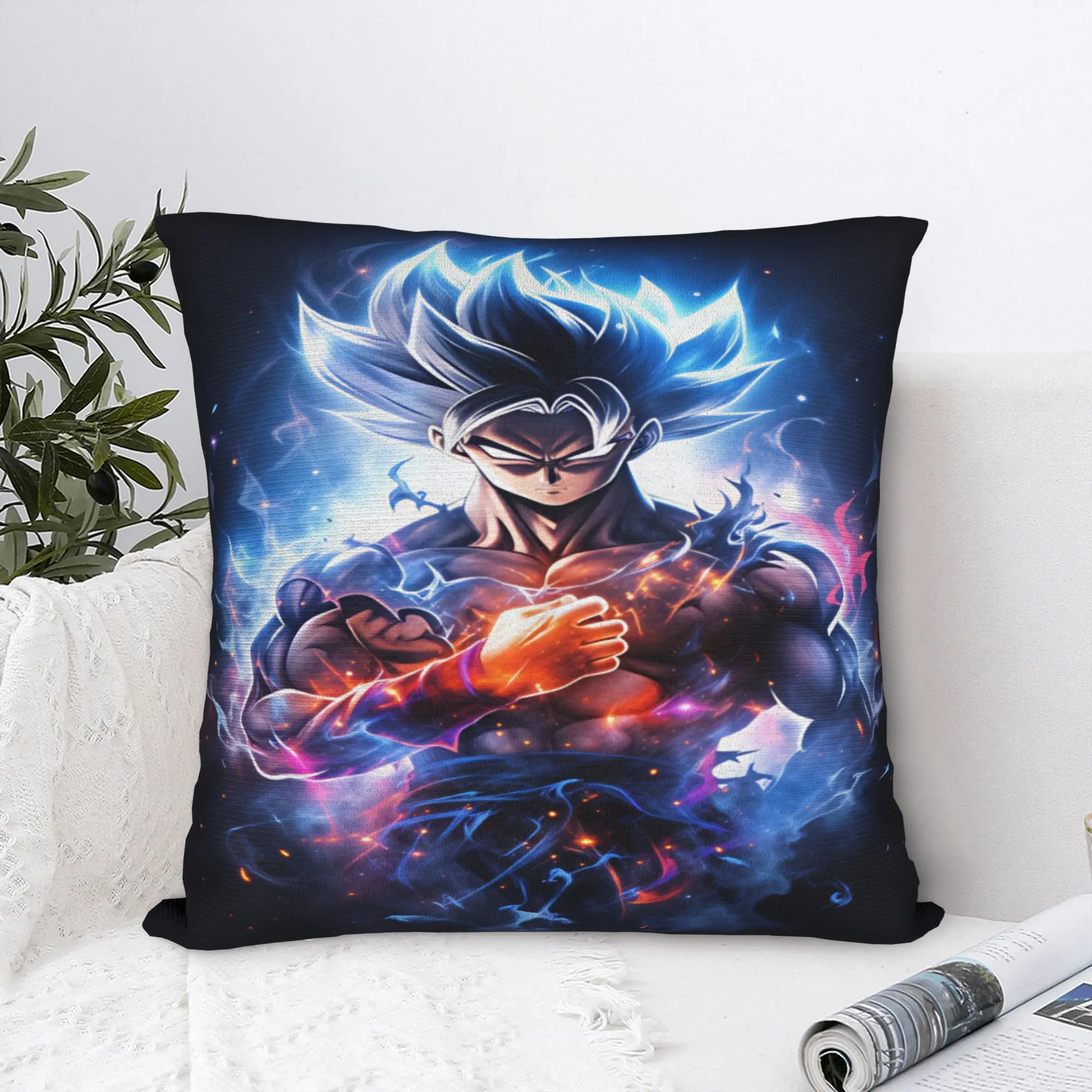 Son Goku Pillow Cover Dragons Balls Print Cushion Cover Retro Trendy Pillow Case For Sofa Car Home Decor