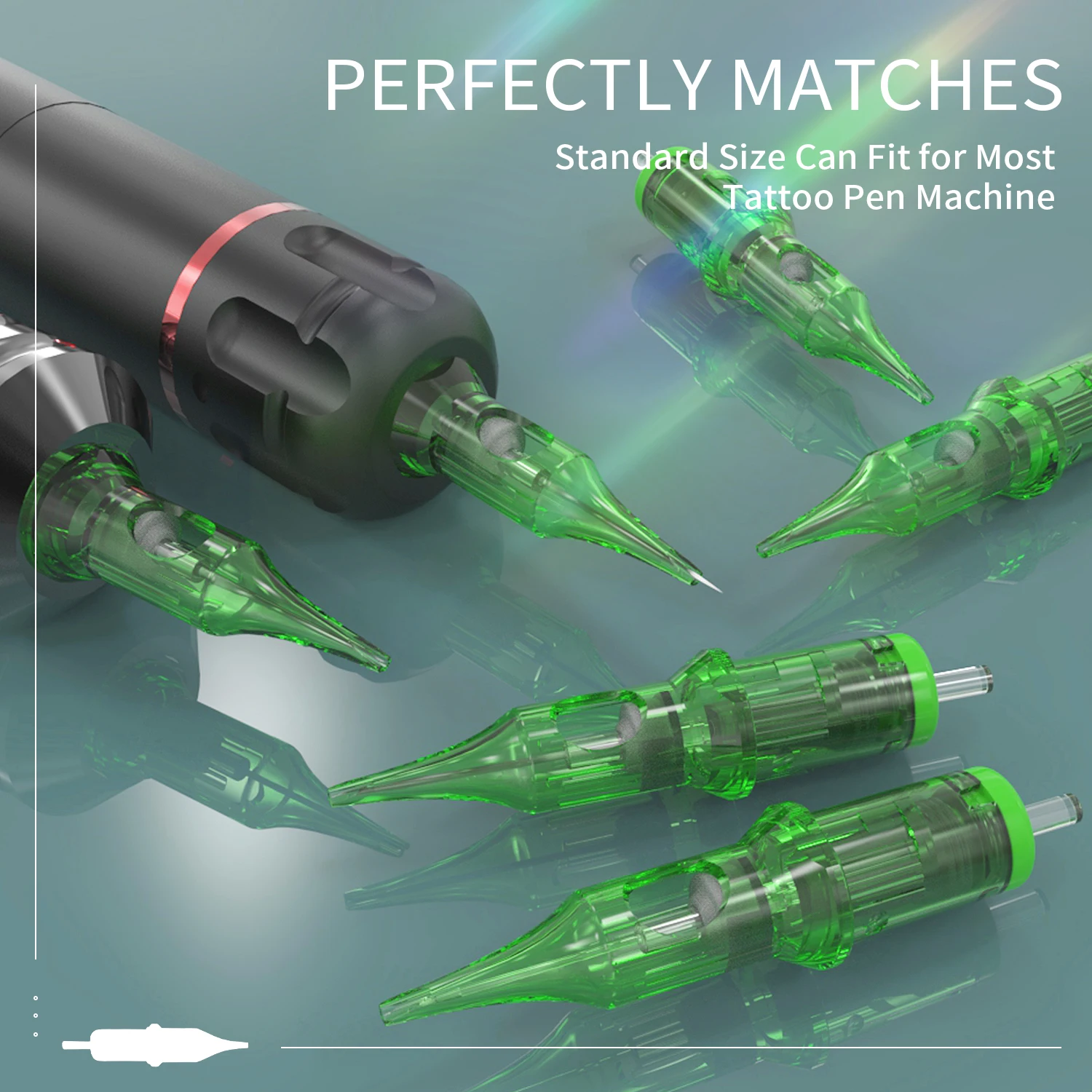 

10 шт., стерильная упаковка картриджей, зеленые иглы для татуировки YILONG, инструмент для татуировки для перманентного макияжа, ручка для тату-машины