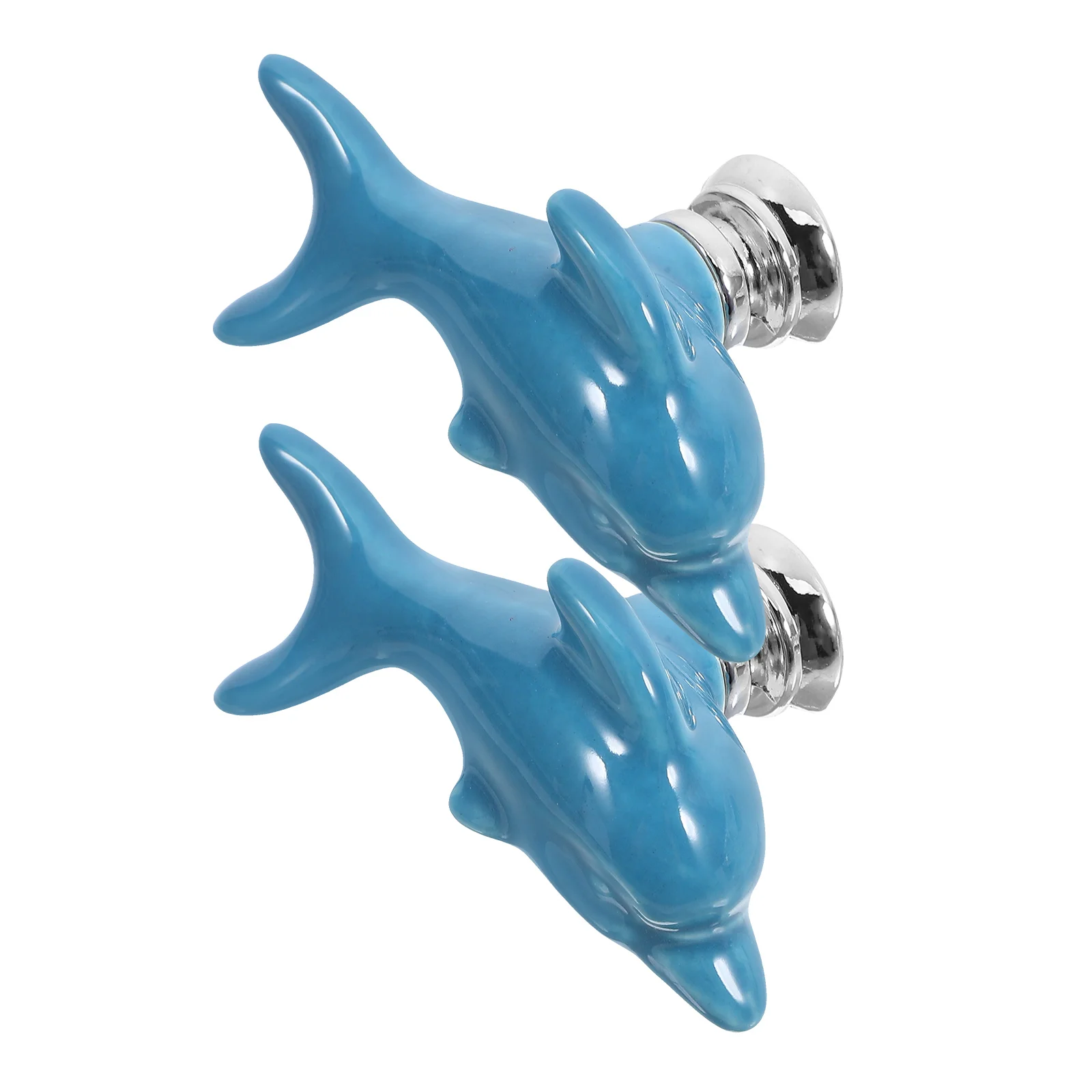 

2 Pcs Handle Elegant Furniture Handles Solid Cabinet Ceramic Grips Drawer Knobs Ceramics Durable Dolphin