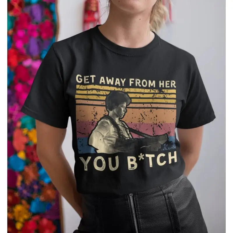 Alien Movie 1979 Graphic T-Shirt Retro Sci-Fi Ellen Ripley Get Away From Her Horror Xenomorph Unisex Vintage Style Tee S-6XL