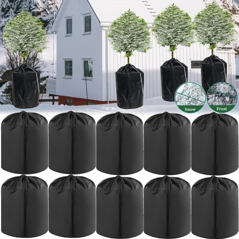 

Plant Winter Cover Waterproof Oxford Cloth Freeze Protection Cold Weather Frost Tree Shrub Potted Roots Blankets with Drawstring