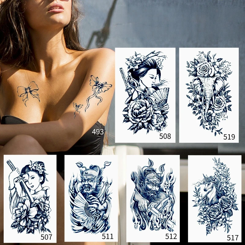11x18cm Waterproof Herbal Tattoo Sticker Non Reflective Juice Semi Permanent Imitation Tattoo Live Tattoo Sticker