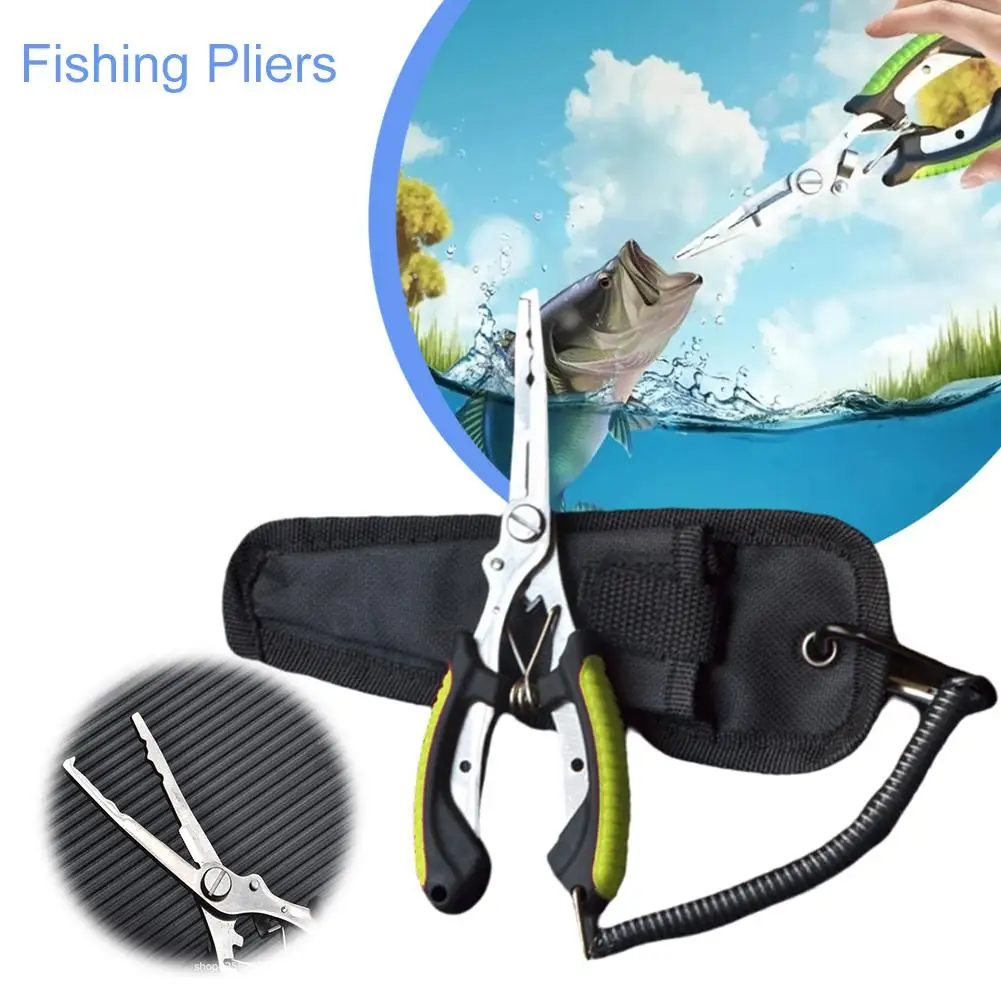 Stainless Steel Fishing Pliers With Storage Bag And Fishing Pliers Lure Rope Tool Fishing Multifunctional R9G7