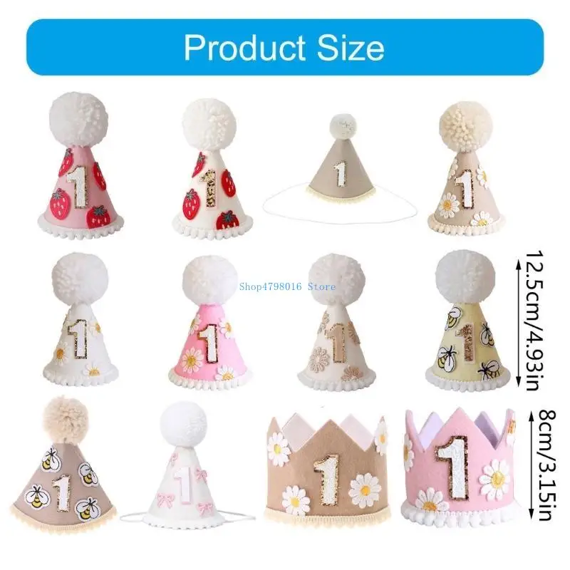 Party Pom Caps Courroie menton réglable avec numéro 1