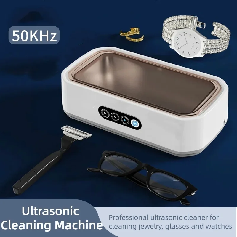 Ultrasonic Cleaning Machine 50,000Hz Glasses Cleaning Machine Large Capacity 650ML Jewelry Braces Professional Cleaner