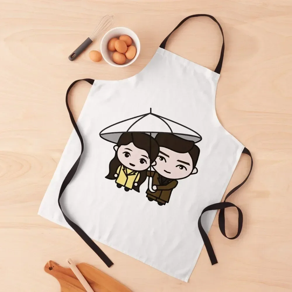 

[CRASH LANDING ON YOU] Ri Jeong Hyeok | Yoon Se Ri | Umbrella Scene Chibi | CLOY STICKERS Apron Kitchen Front Apron