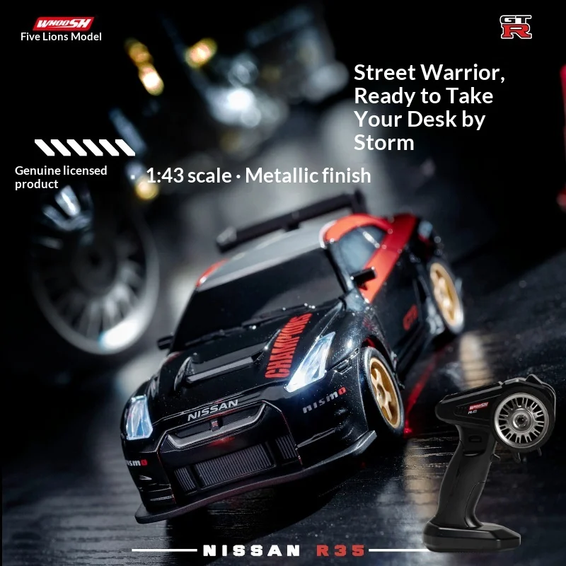 New In Stock 1/43 Gtr Remote Drift Car Full Proportion Gyroscope Entry-Level Officially Licensed Racing Mini Gift Toy Car