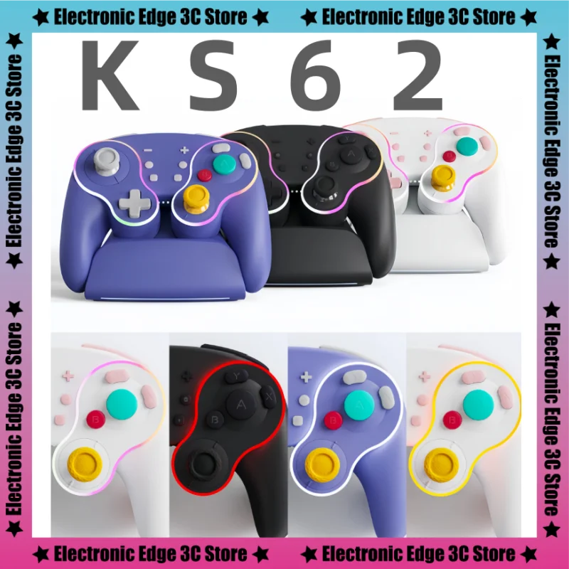 

Linyuvo KS62 Wireless Controller With Charging Station For Switch/Lite/Oled Pc&Android Retro Button Vibration Gaming Controller