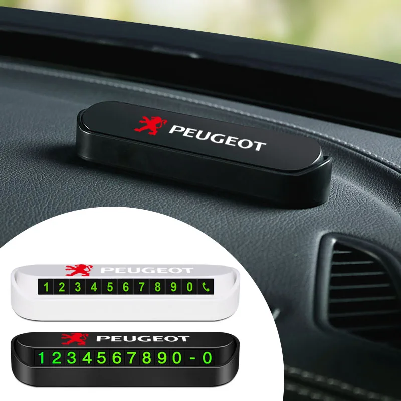 Luminous Car Temporary Parking Card Phone Number Plate Sticker for Peugeot 407 3008 307 308 206 508 208 207 607 106 301 408 5008
