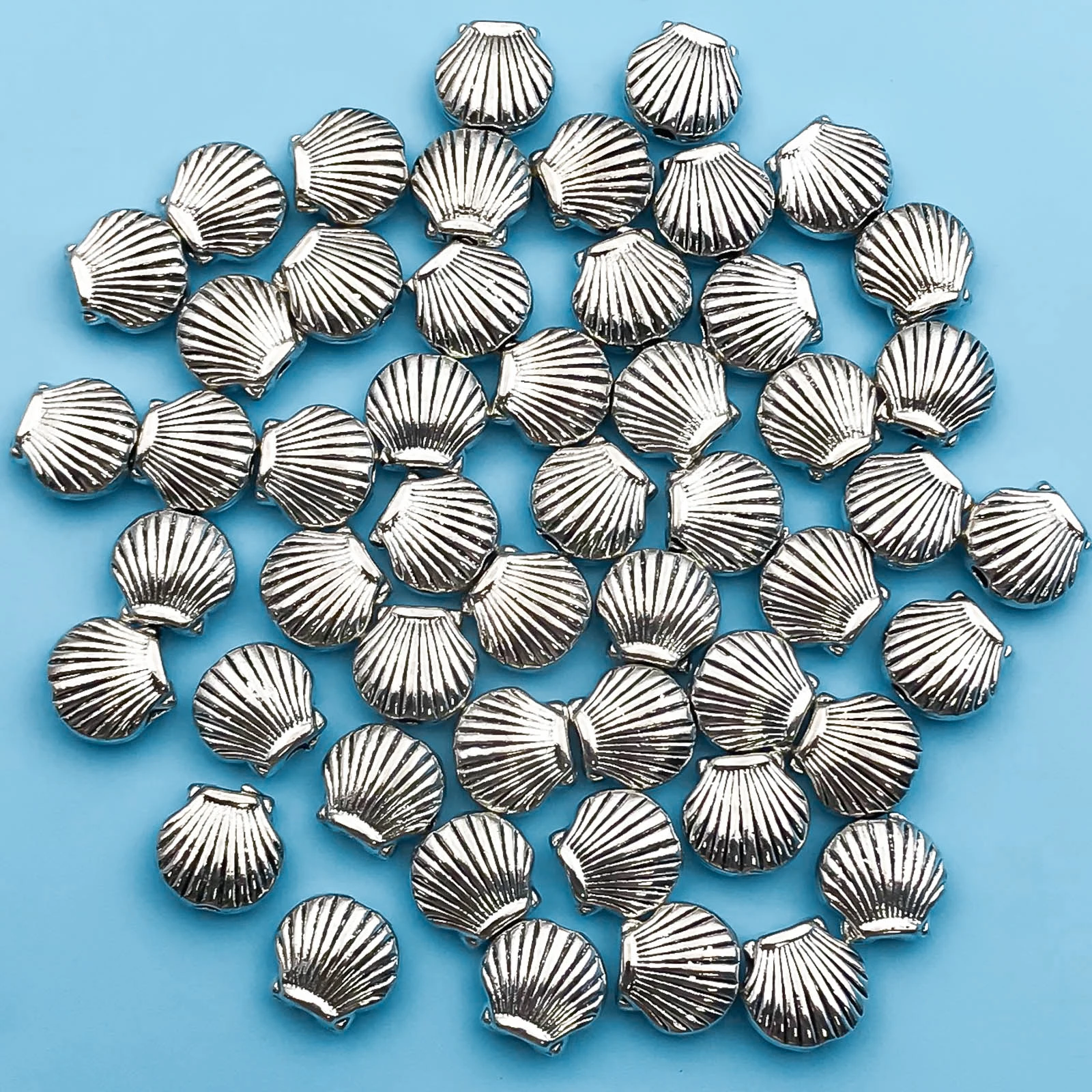 10/20/30Pcs Antique Silvery Marine Charms Shell Shaped Loose Spacing Beads For Jewelry Making Necklaces Bracelets Accessories