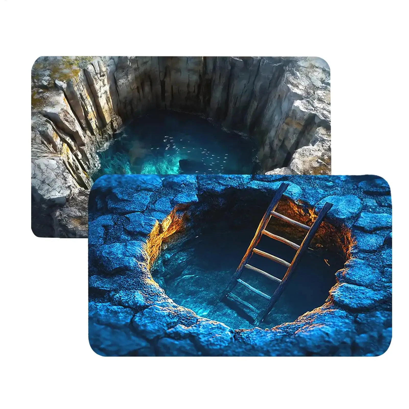 3D Rugs Optical Illusion Non-slip Carpet 3D Hole Rug for Entrance Kitchen Bathroom Indoor Halloween Porch Decorations