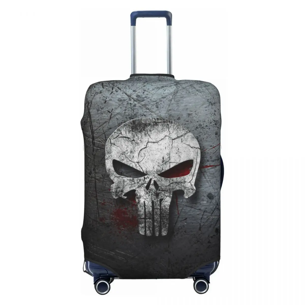 Aangepaste vintage skelet Punishers schedel reisbagagehoes stofdichte kofferhoes beschermer geschikt voor 18-32 inch