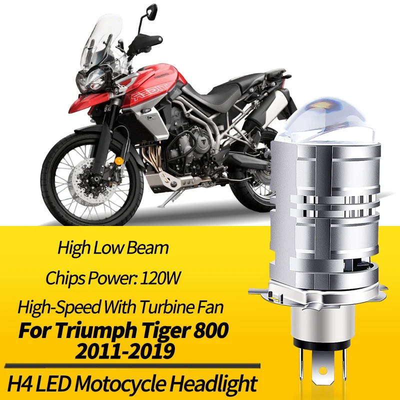 1PC LED Headlight Bulb H4 9003 HB2 Canbus For Triumph Tiger 800 2011 2012 2013-2019 High Low Beam Motocycle Retrofit Accessory
