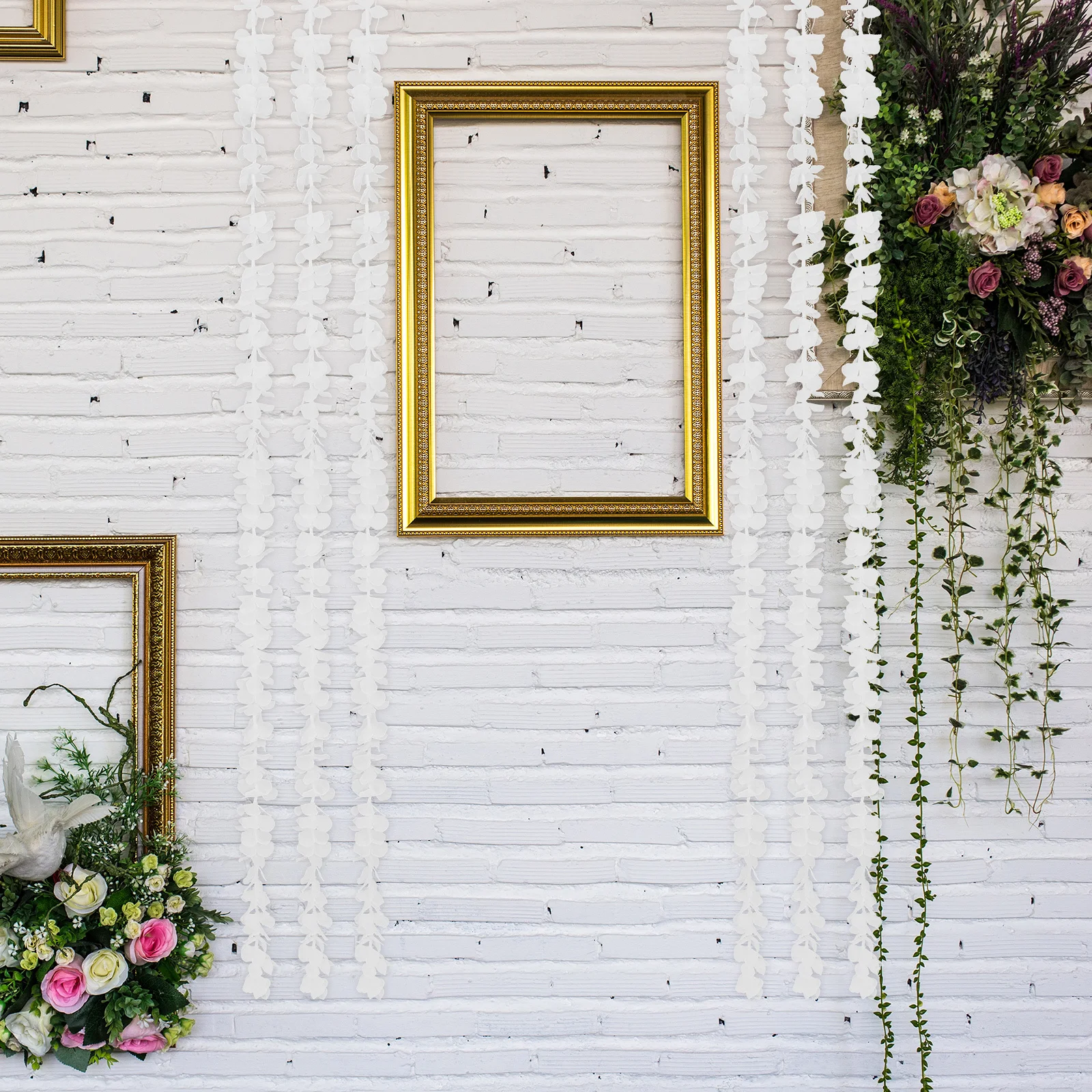 

10Pcs Artificial Wisteria Hanging Flower Vine Garland Longlasting Soft Decorative Vine for Wedding Party Home Garden Decoration