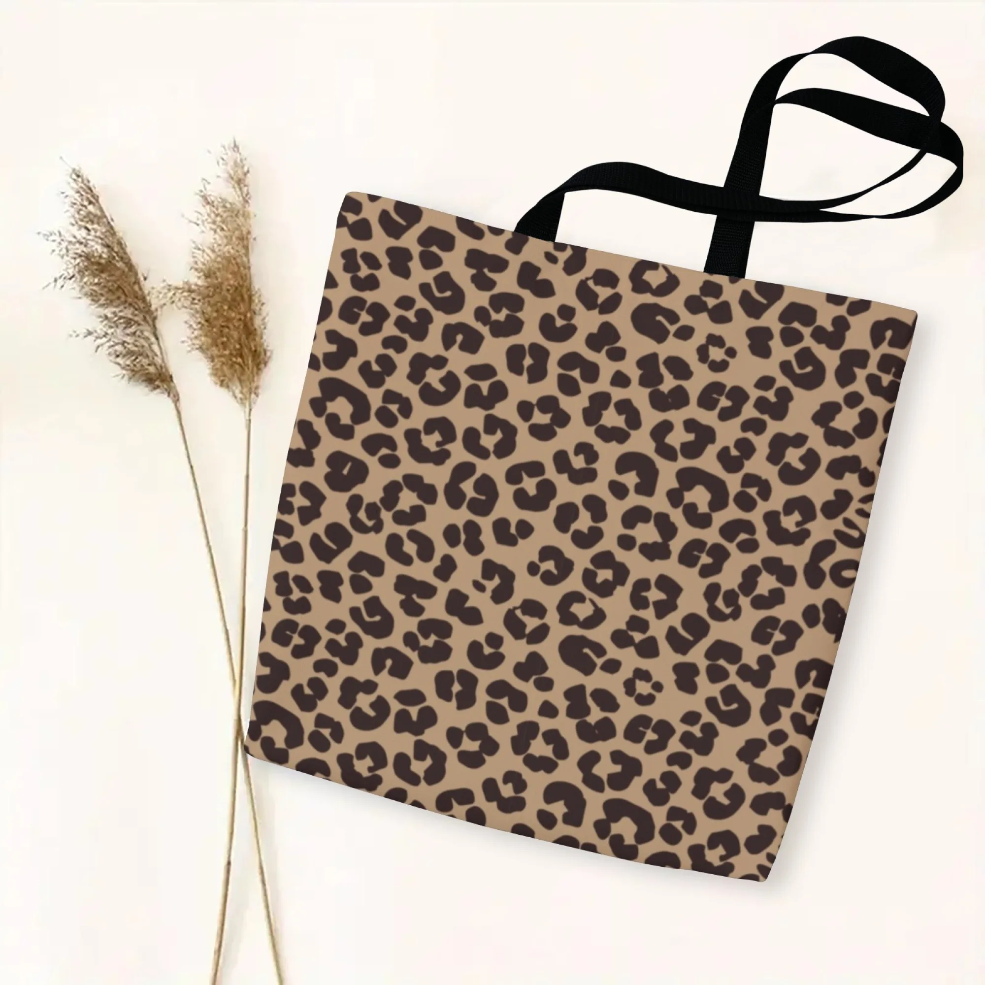 Borsa tote in tela di tendenza alla moda in stile coreano Borsa a tracolla con stampa leopardata per le donne perfetta per gli appassionati di tendenza Pendolarismo quotidiano