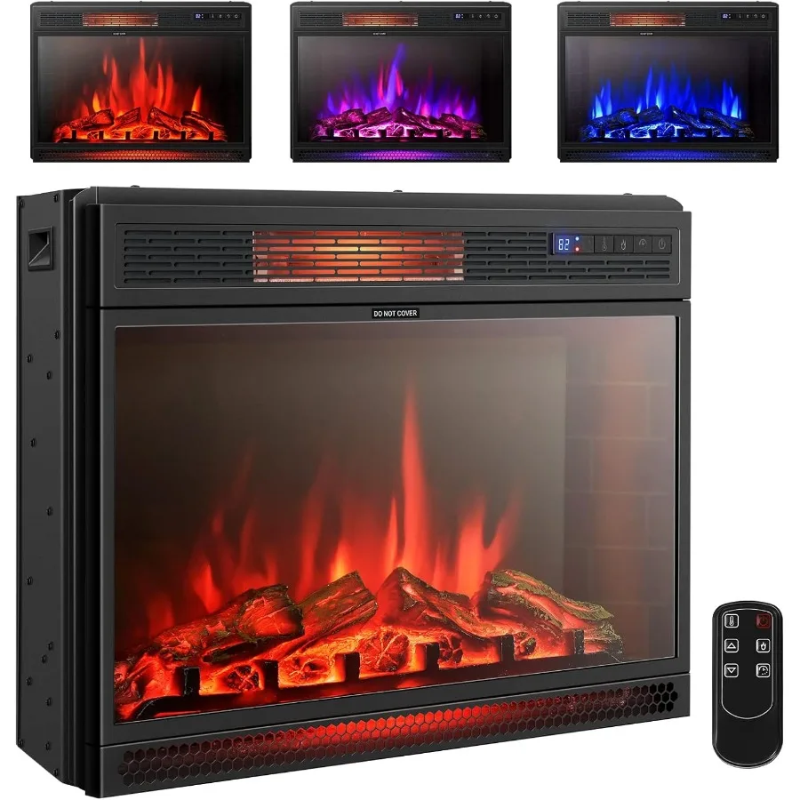 28 Perapian Listrik Terpasang di Dinding dengan Pemanas Listrik, Remote Control, Antarmuka Layar Sentuh, Timer yang Dapat Diprogram, Daya Ganda