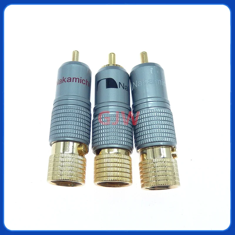 1PCS Hifi Gold Plated RCA Plug Locking Non Solder Coaxial Lotus Connector Socket 10mm Audio Cable Adapter