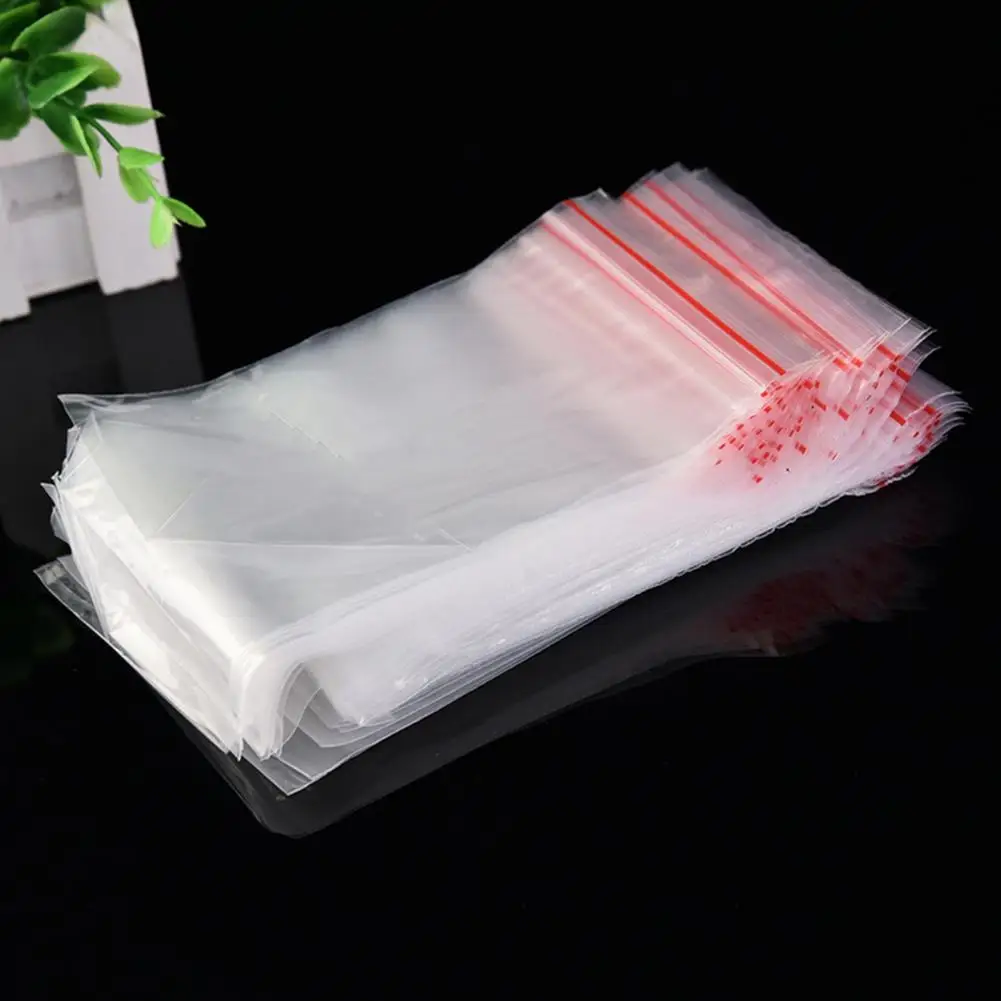 100Pcs PE Zip Lock Plastic Bags, Storaged, Dustproof, PE Plastic Bags for Jewelry, Sugar Candy Dried Fruits Powder Pouches