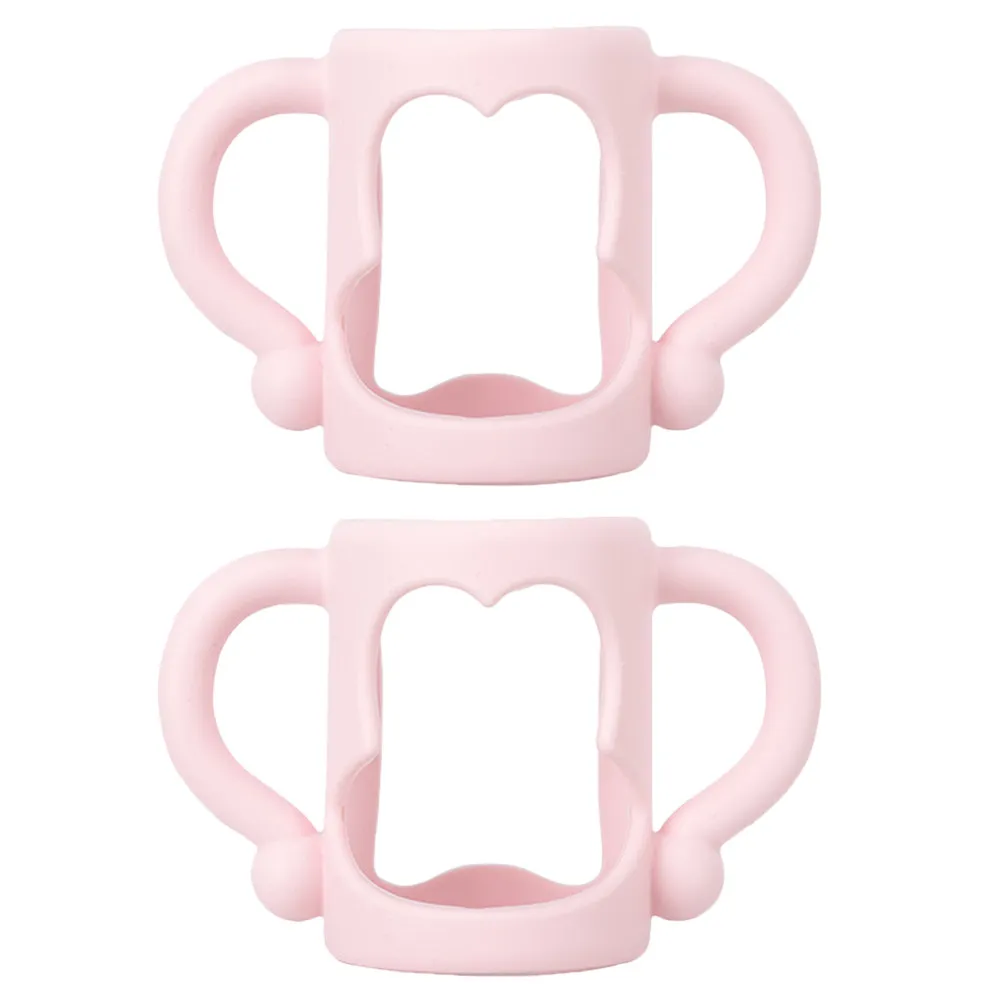 2Pcs Premium Food-Grade Silicone Baby Nursing Bottle Handles Ergonomic Grip for Infant Milk Feeding Bottle Holder Comfortable