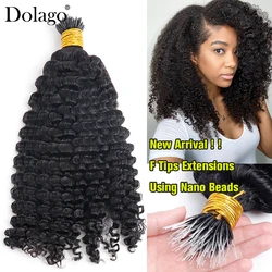 I Tip Hair Extensions Real Human Hair Afro Kinky Curly Bundles Nano Rings Hair Extension Microlink Hair Extensions Human Hair