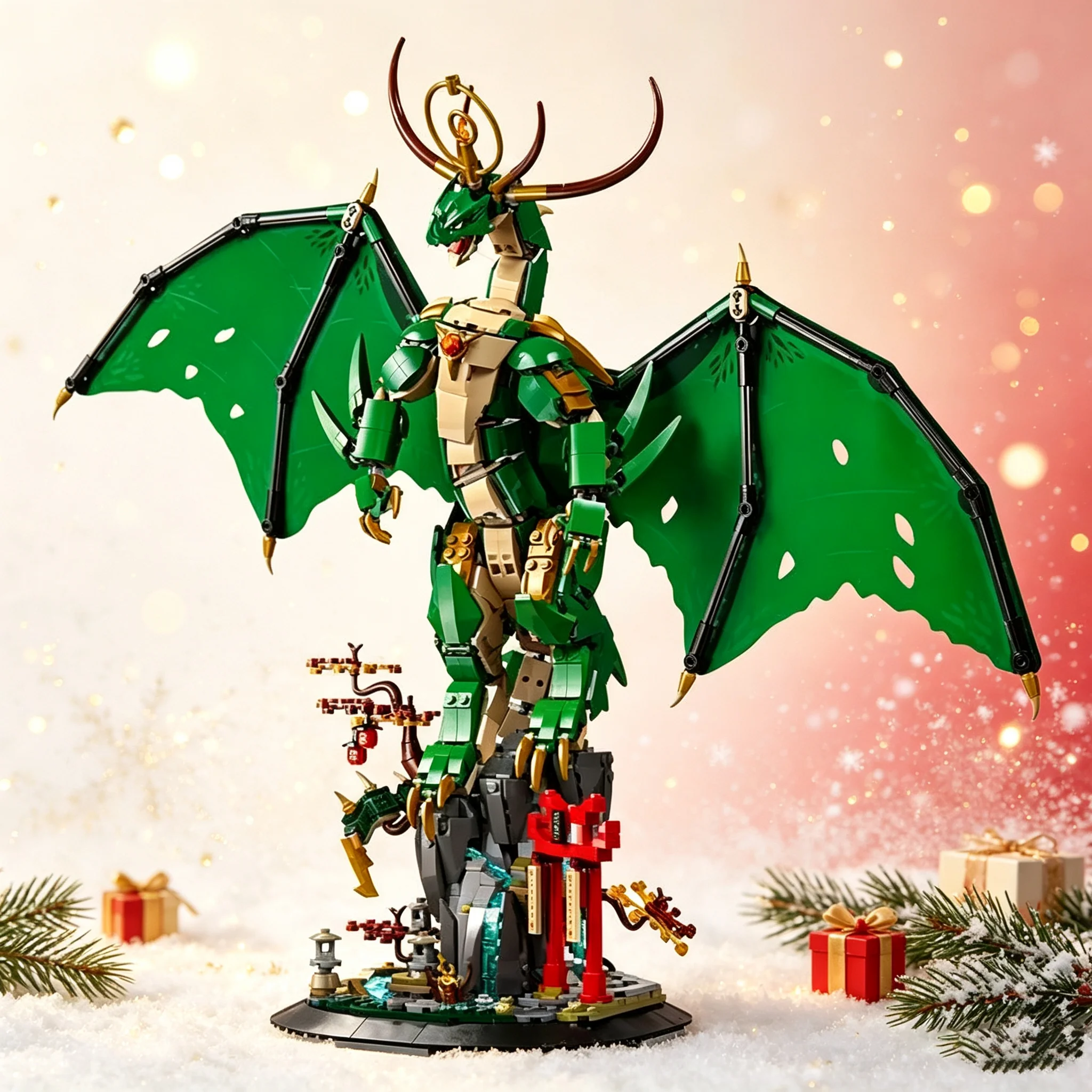 Hot New 1650pcs Ninja Figures Guards Guardian Dragon Mech Building Blocks Assemble Model Toys For Birthday Christmas Gifts