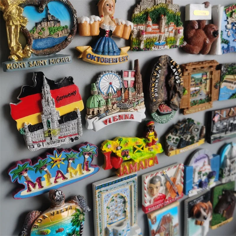 Andorra Manchester Groatia Austria Switzerland Jamaica Poland Miami Boston Boavista Fridge magnets Refrigerator Sticker