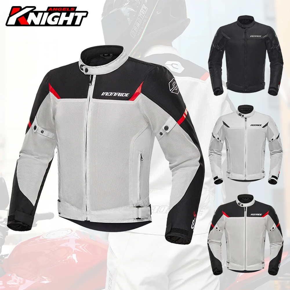 

Men's Motorcycle Jacket Mesh Breathable Outdoor Riding Motorbike Jacket Anti-Fall Motocross Clothing With 5pcs Protector M-3XL