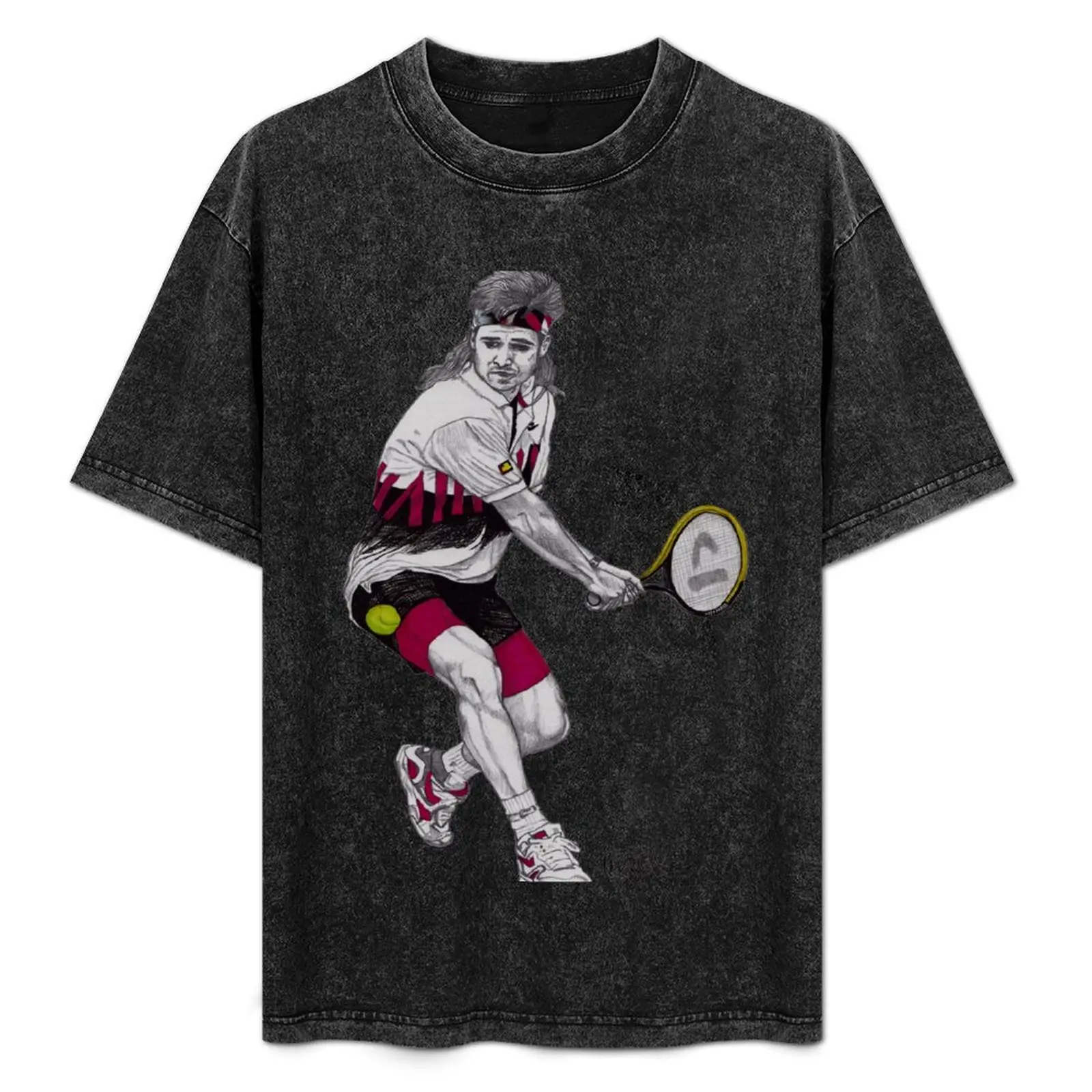 Tennis Agassi T-Shirt oversized graphic tee kawaii clothes customs shirts men graphic