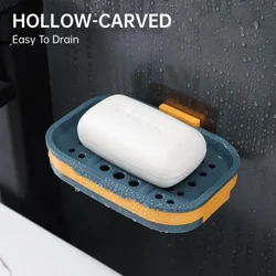 Soap Box Wall-mounted Holder Soap Sponge Storage Plate Tray Dish Shower Soap Holder Rack Case Home Bathroom Kitchen Accessories