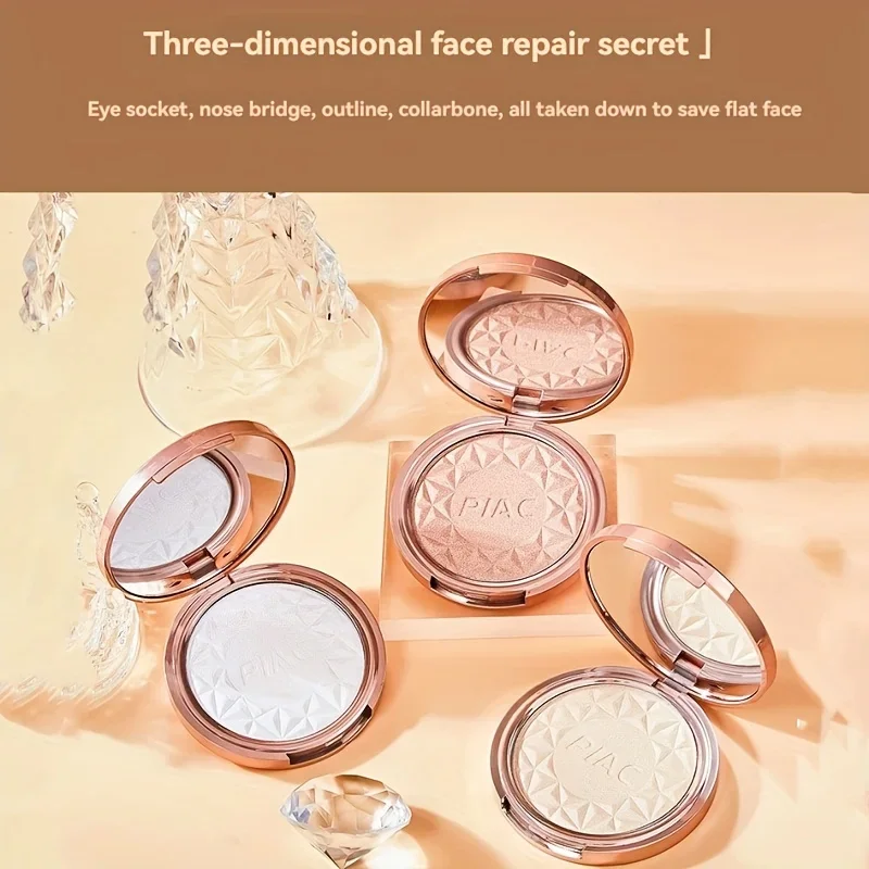 Iluminador glitter iluminador em pó perolado shimmer de longa duração à prova d'água monocromático maquiagem facial para alto conto