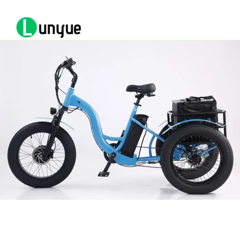 24 Inch Mini Electric Folding Tricycle 48V 500W Brushless Motor Lithium Battery 7 Speed Aluminum Frame Fat Tire Pedal Assist