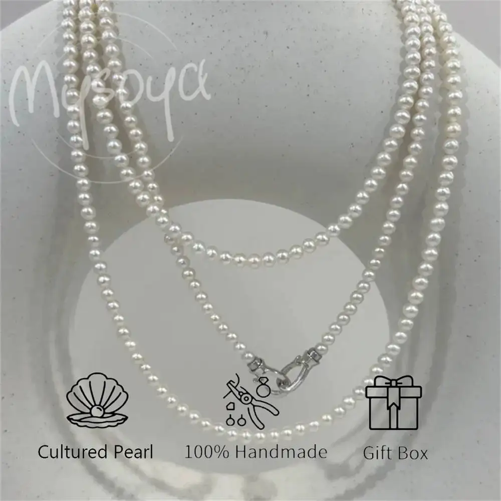 

Ожерелье MYSOYA из белого пресноводного жемчуга 5-6 мм с подарочной коробкой, подарок для нее/жума, на день рождения/свадьбу/юбилей/День святого Валентина