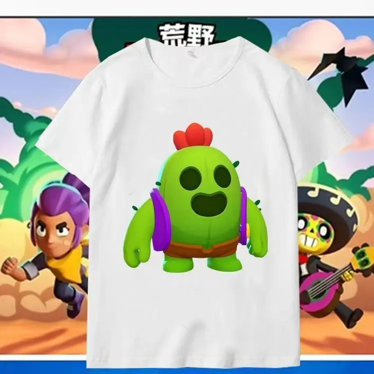 New Summer Short Sleeve Funny Game Print Cotton Children Teen T Shirt Leon Spike Kid Clothes Cosplay Costume Casual Baby Tee Top