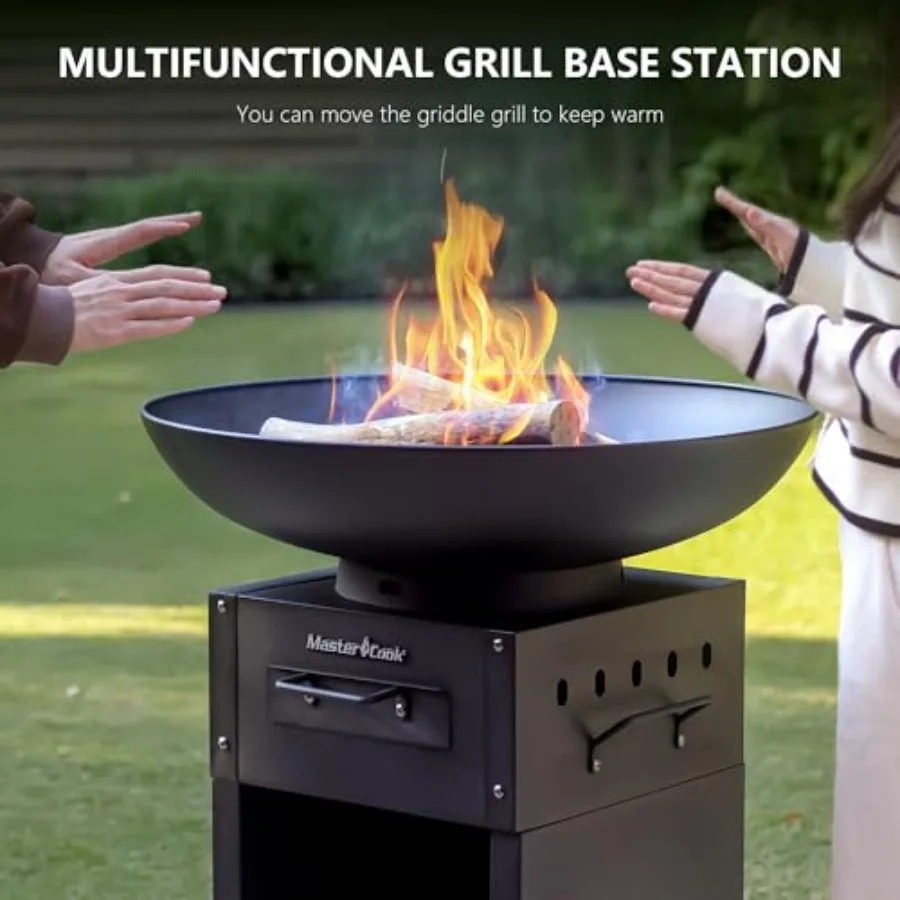 شواية فحم شواء واسعة مع سطح معدني لحفلات الفناء الخلفي والتخييم والمناسبات الخارجية مثالية لـ Carne Asada والشوي