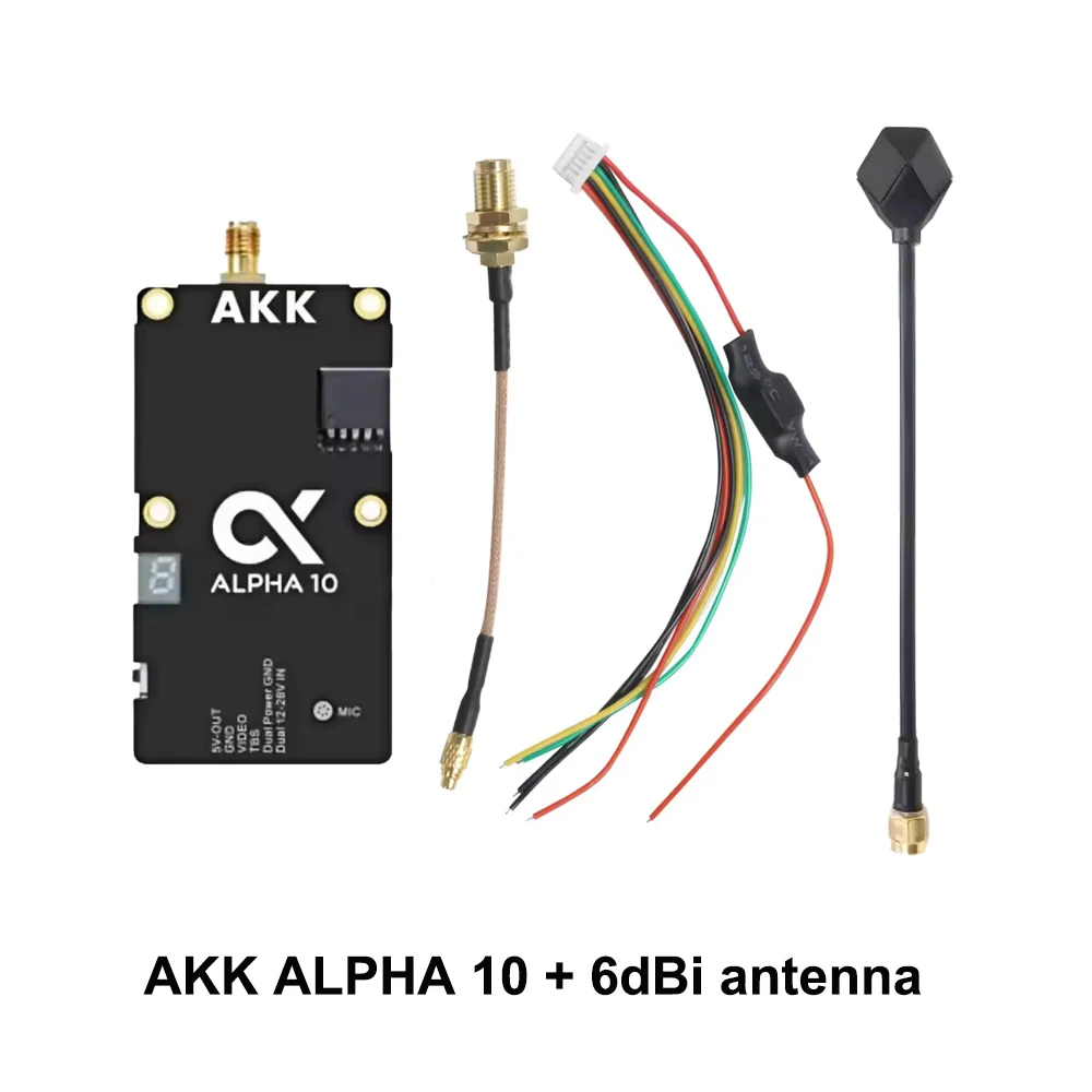 AKK 10W 5.8GHz Alpha 10 FPV Video Transmitter 80CH Ultra-Wideband VTX with Antenna Included