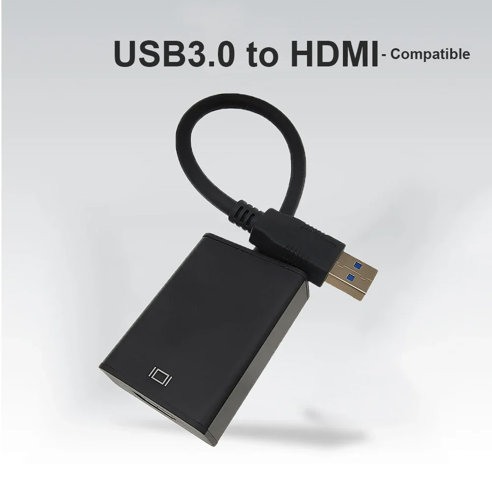 USB 3.0 to HDMI-Compatible Converter 1080P USB A Male to HDMI-Compatible Female External Graphics Video Card Adapter Cable