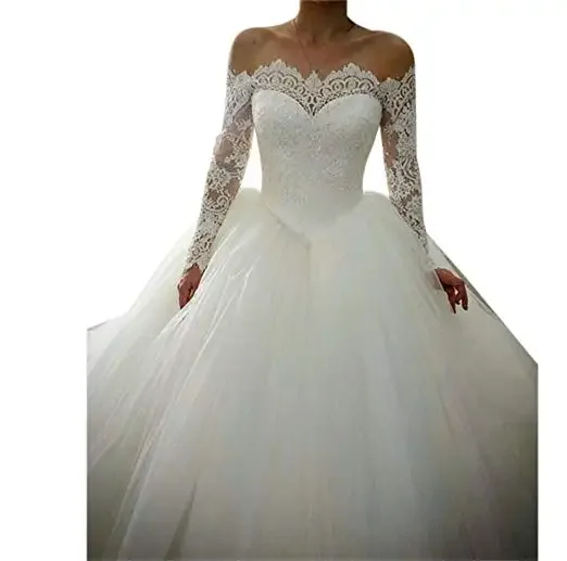 Robe de Mariée Trapèze en Dentelle à Manches sulf, Taille Personnalisée, pour Patients