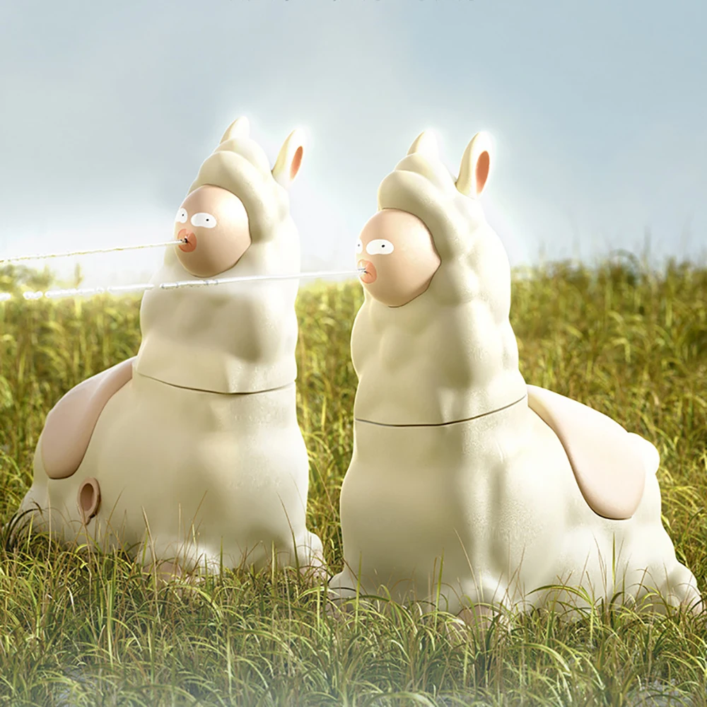 1 unidad de pistola de agua pulverizada de Alpaca creativa para niños, juguetes de verano para piscinas de playa, juguetes de agua aspersantes de dibujos animados para niños y niñas