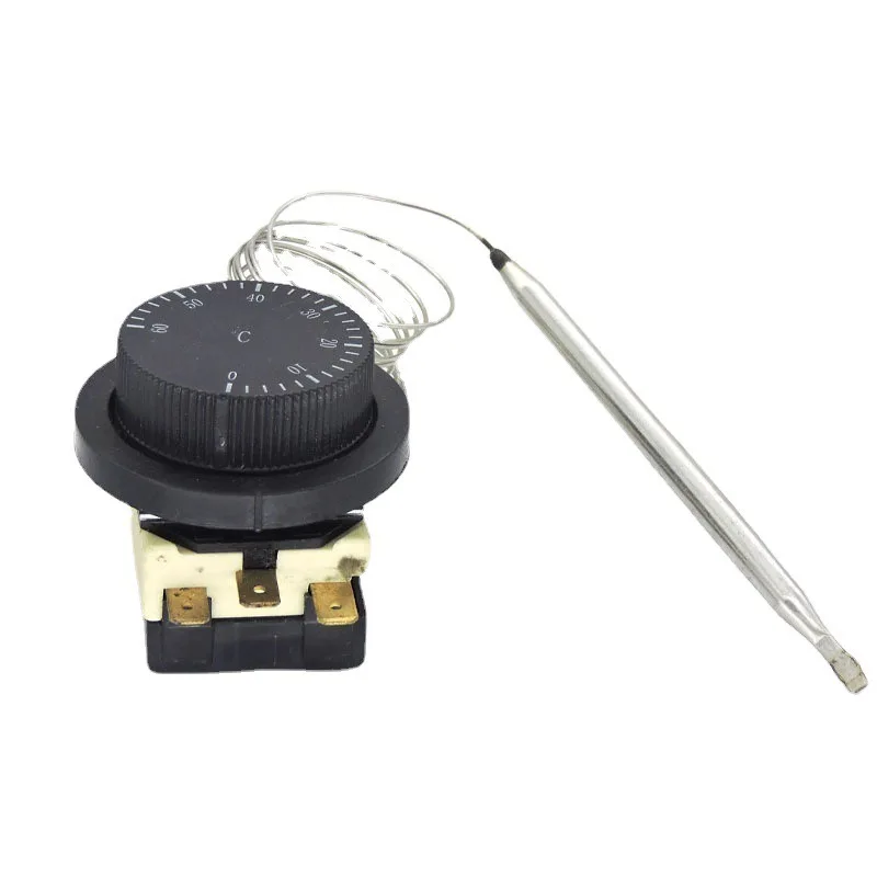 Flat Head Knob Thermostat Temperature Control Switch 0-60 Degrees 16A250V