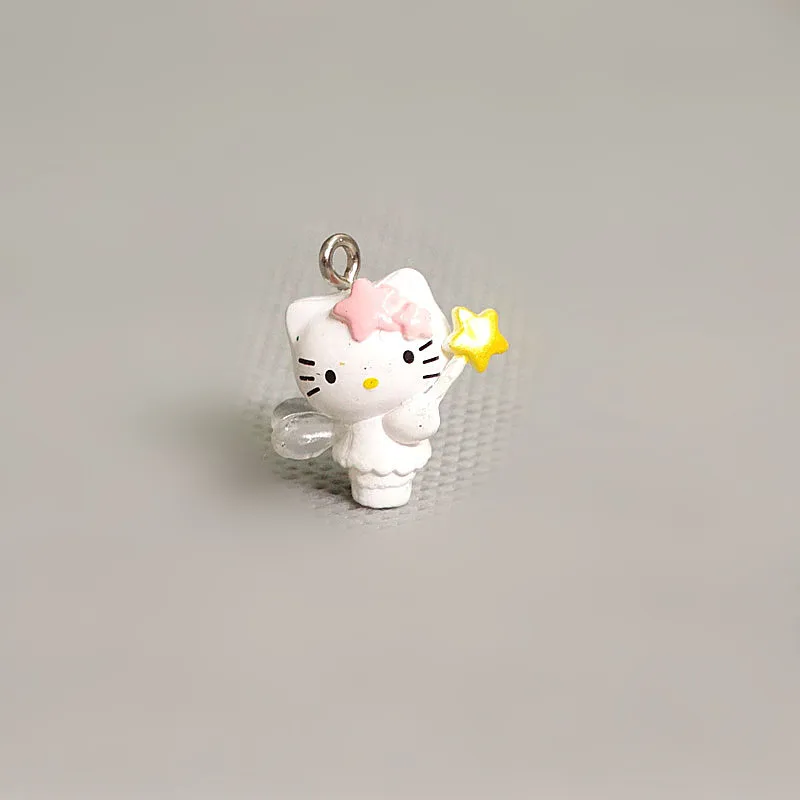 Sanrio Kawaii Strawberry Hello Kitty Doll Key Chain Cute Angel Pendant Pendant Children's Bag Accessories Toy Pendant Kid Gifts