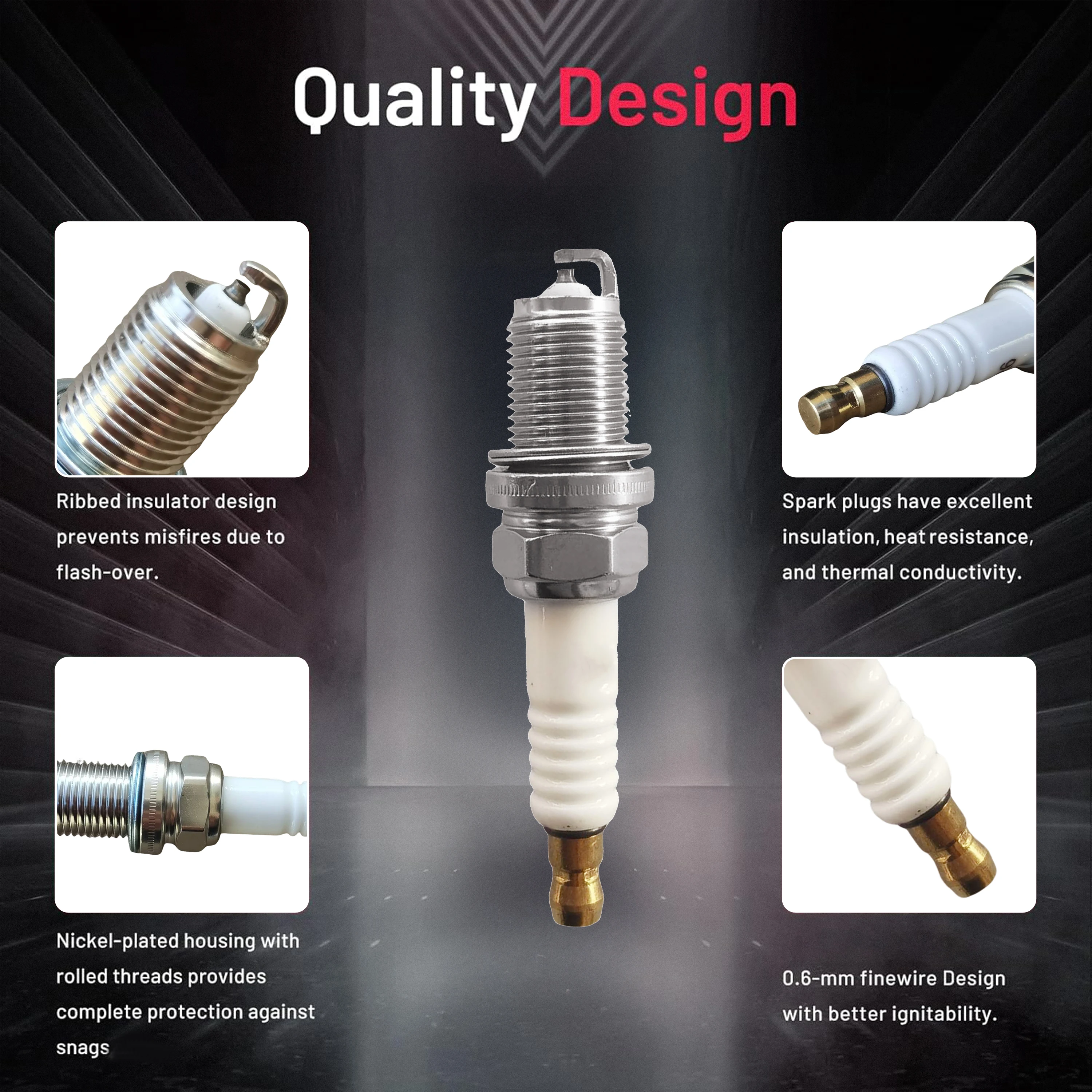 4 PCS Nickel Alloy Spark Plug MS851367 5962H8 For Lada 110 Granta Kalina Largus Vesta Xray