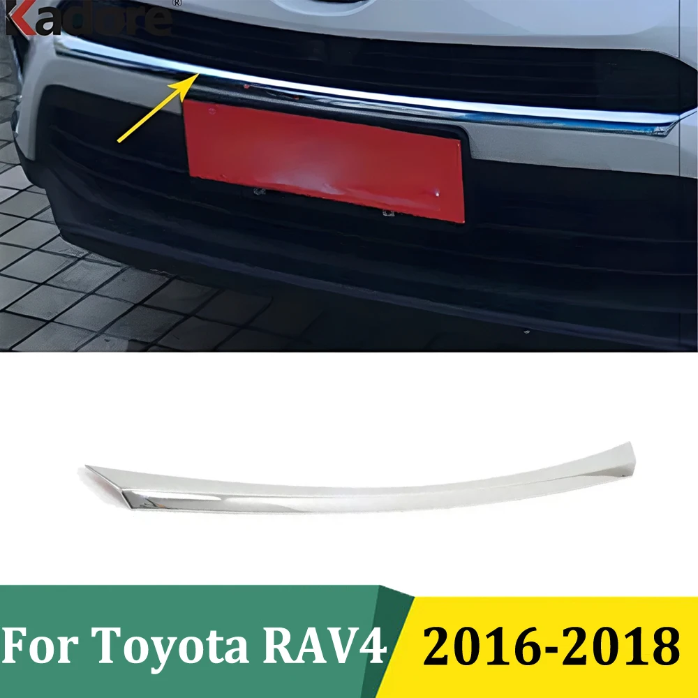 

Для Toyota RAV4 RAV 4 2016 2017 2018 ABS хромированная защита переднего бампера, накладка на гоночную решетку, защитная пластина, автомобильные аксессуары