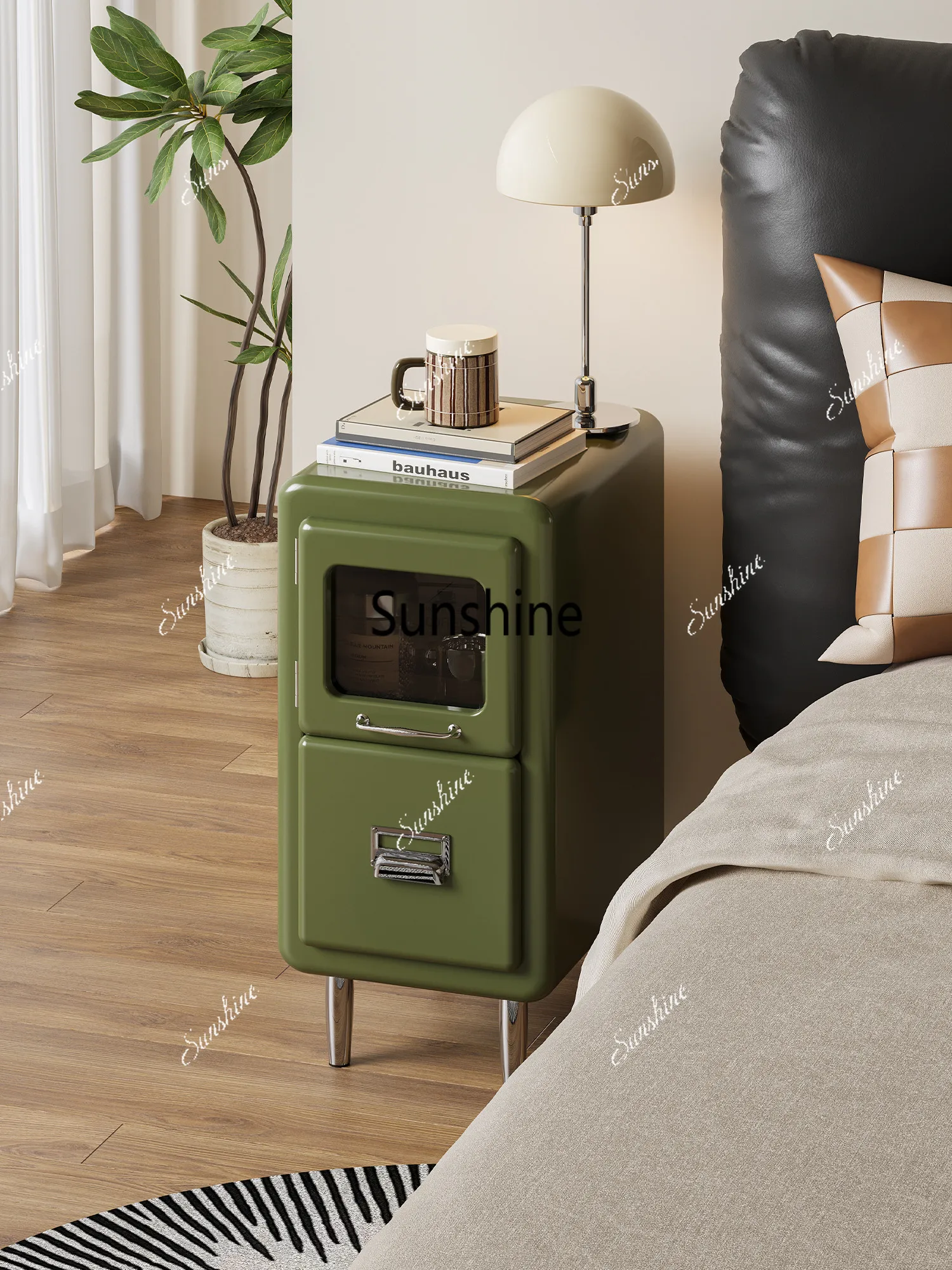 Japanese-style ultra-narrow crevice bedside table household bedroom bedside table