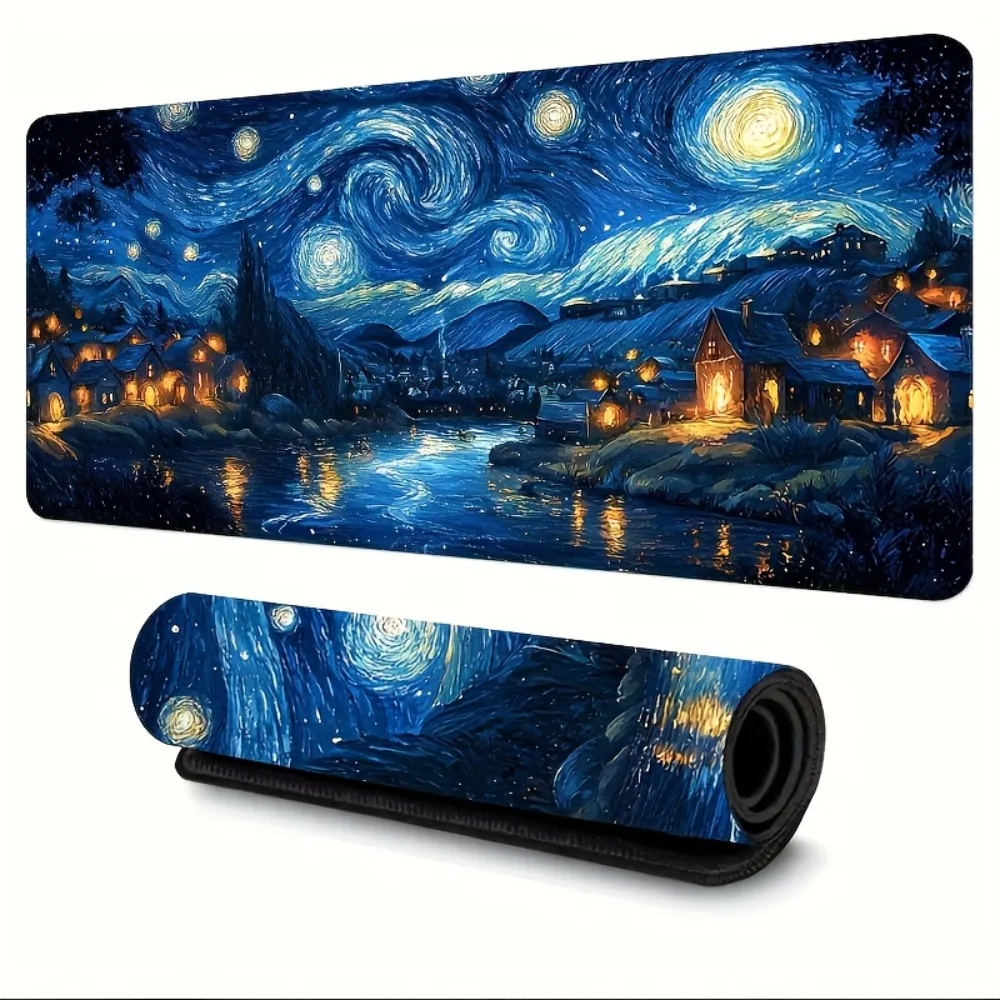CIFBUY Large Mouse Pad Anti Slip Rubber Desk Mat Durable Gaming Office Table Mat Extended Starry Night Computer Pad