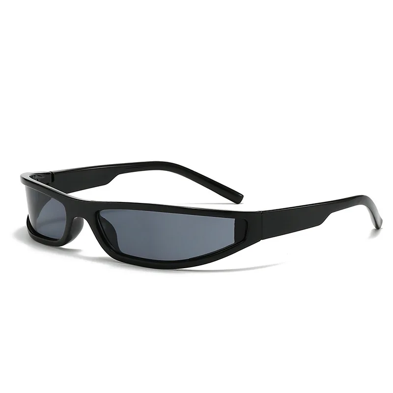 New Y2K Narrow Small Frame Sunglasses for Men Women Futuristic Trendy Colorful Lens Fashion Shades for European American