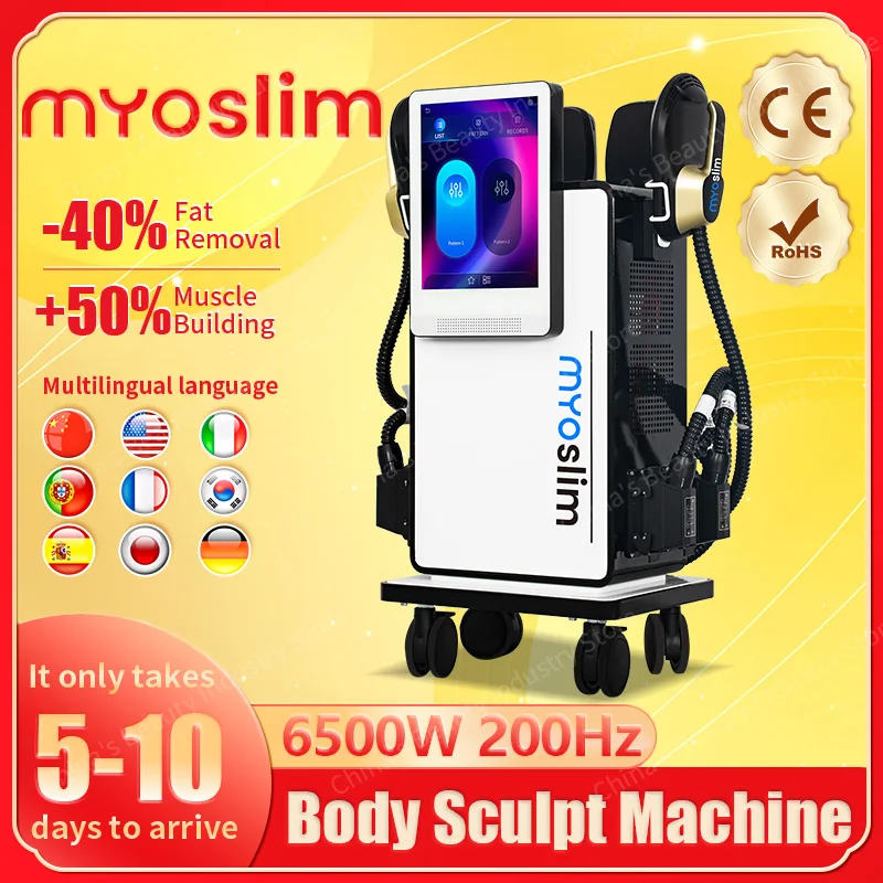Myoslim 6500W Electromagnetic Body Slimming Muscle Stimulate Fat Removal Body Slimming Build Muscle EMS Body Sculpt Machine